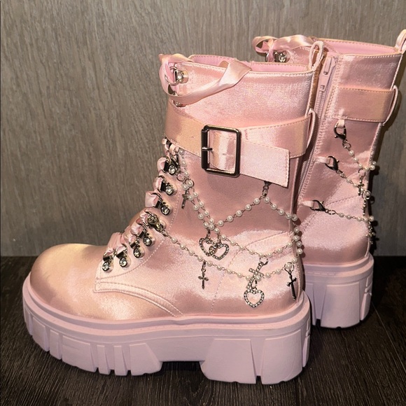 Dolls Kill Shoes - Sugar Thrillz Holy Revelations Combat Boots